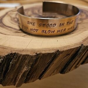 Elizabeth Edward's Quote Bracelet Adjustable Copper She Stood In The Storm